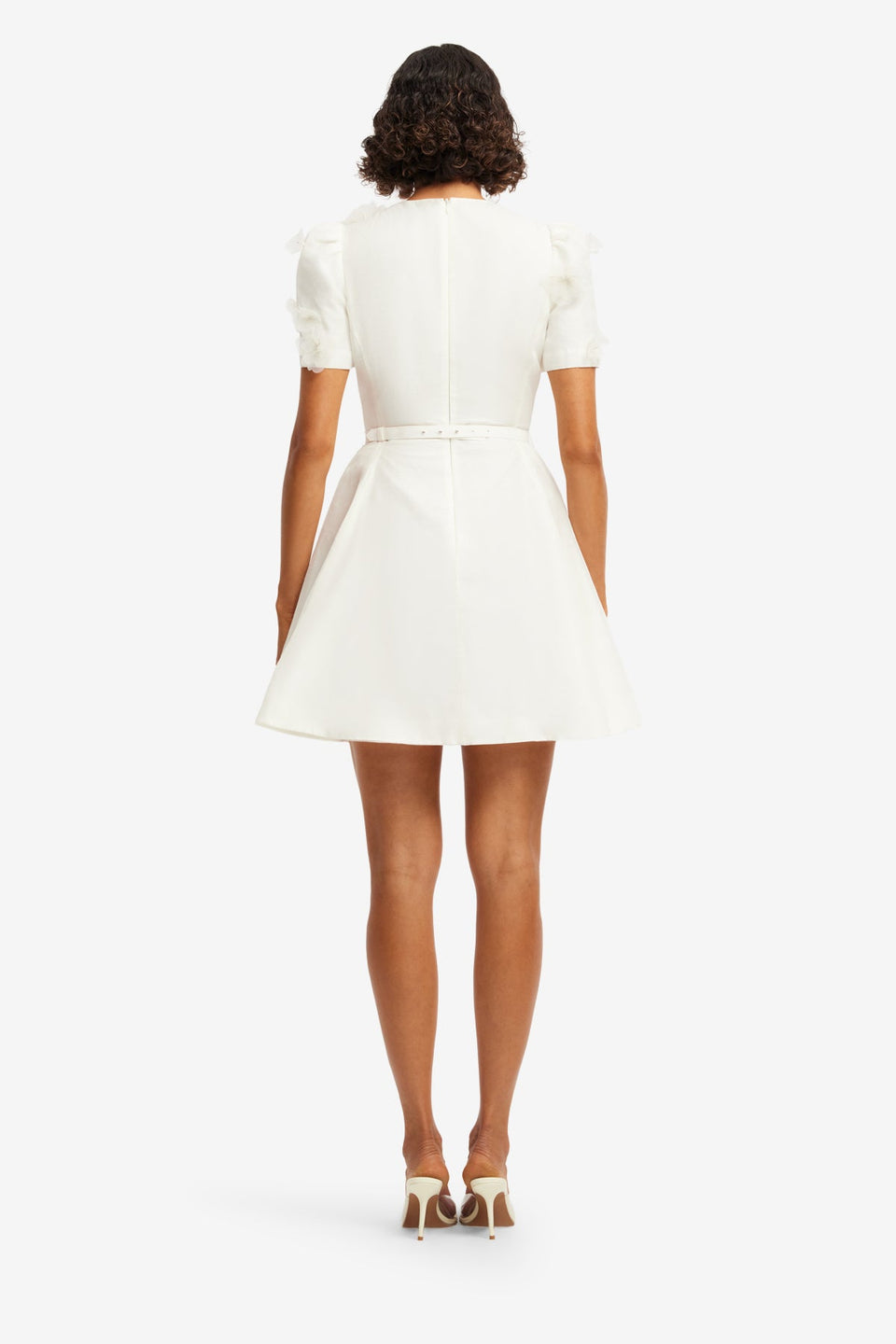 Elyse Petal Short Sleeve Mini Dress - Snow Dress Mini