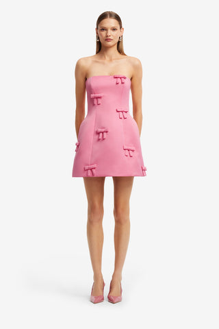 Roselle Bow Mini Dress - Fuchsia Dress Mini