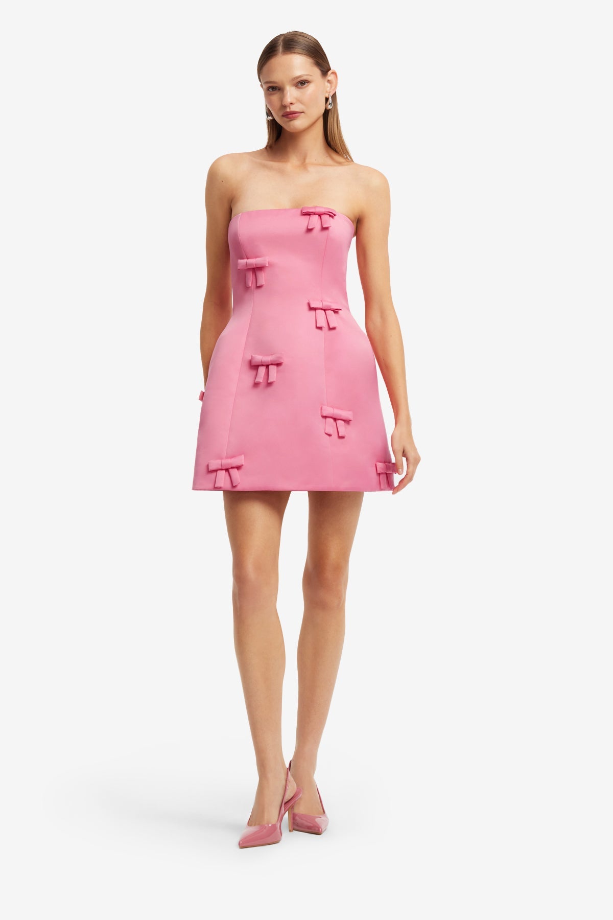 Roselle Bow Mini Dress - Fuchsia – LEO LIN