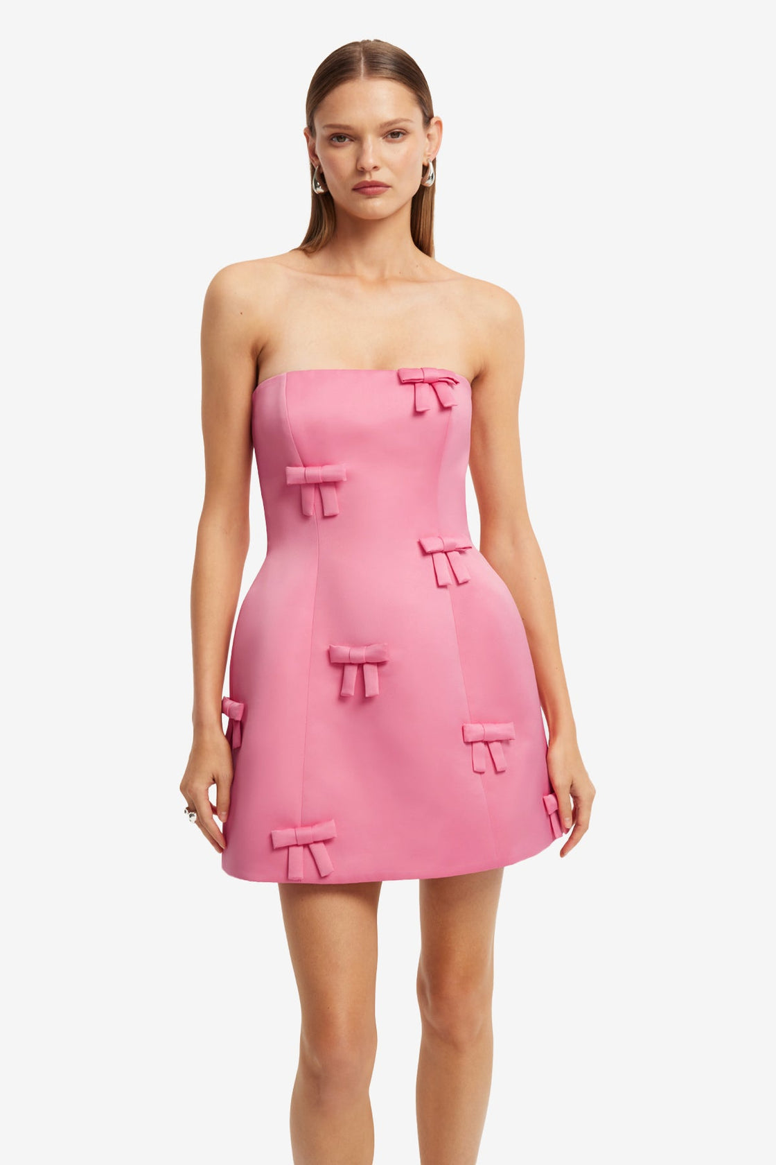 Roselle Bow Mini Dress - Fuchsia Dress Mini
