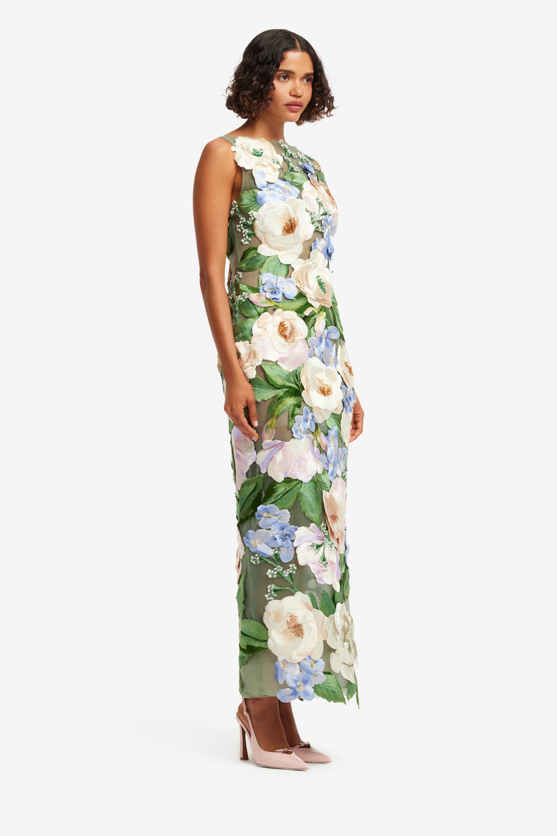 blue dress for baby girl Tropical Open Back Floral Maxi Dress L / Multi / 04531