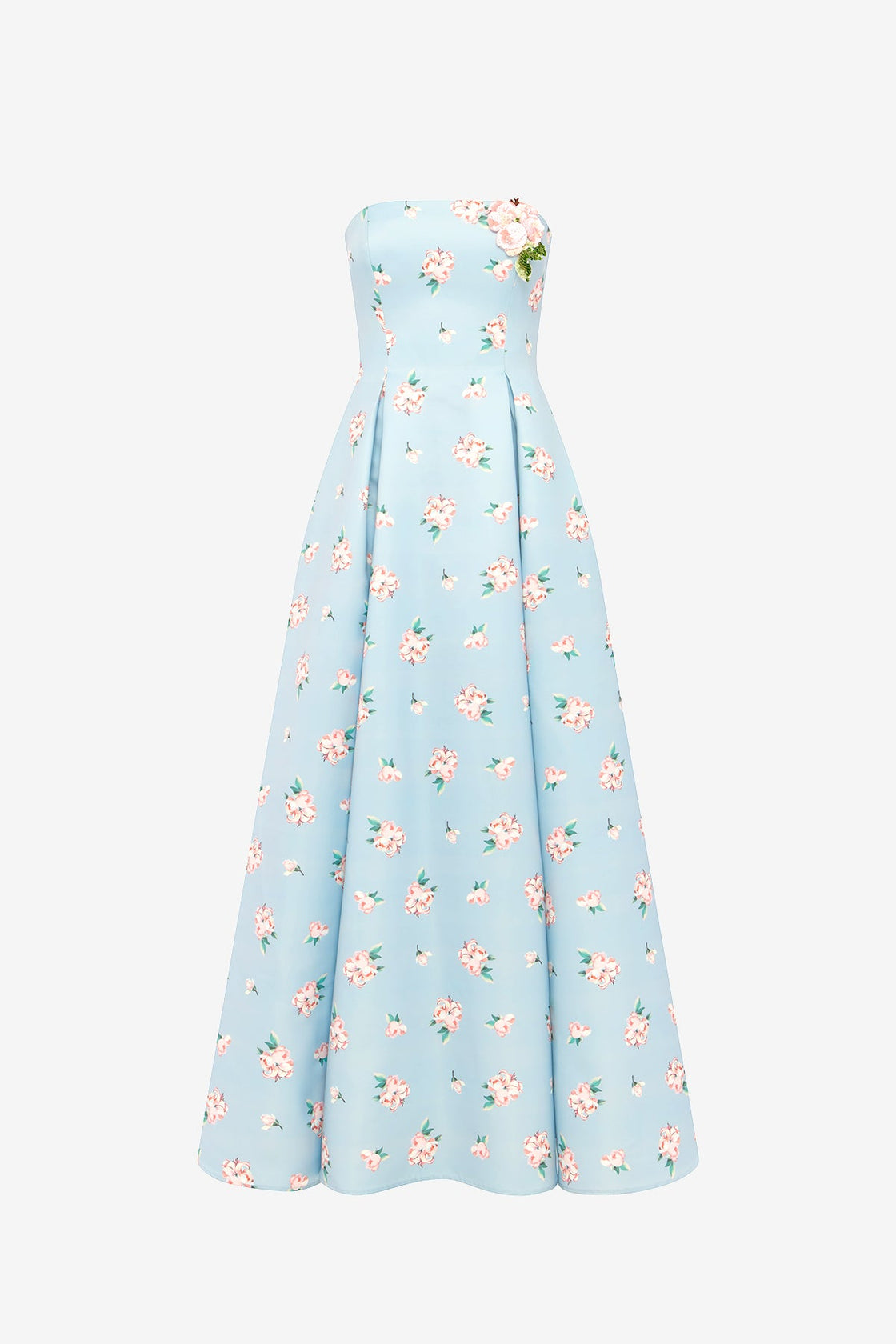 Nora Bustier Maxi Dress - Ditsy Floral Print in Blue Dress Maxi