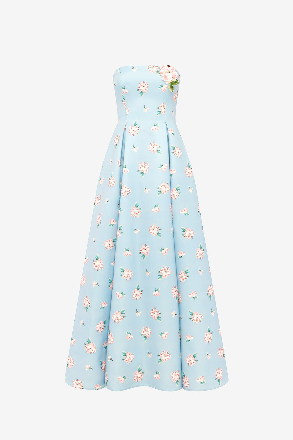 Exclusive LEO LIN Nora Bustier Maxi Dress - Ditsy Floral Print in Blue