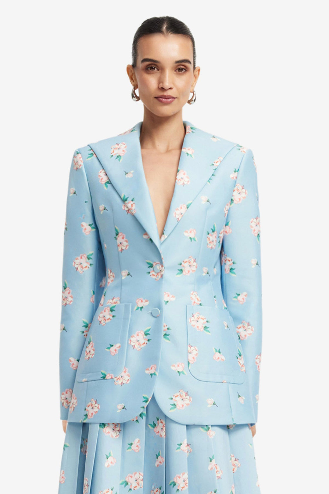 Brynn Blazer - Ditsy Floral Print in Blue Blazer
