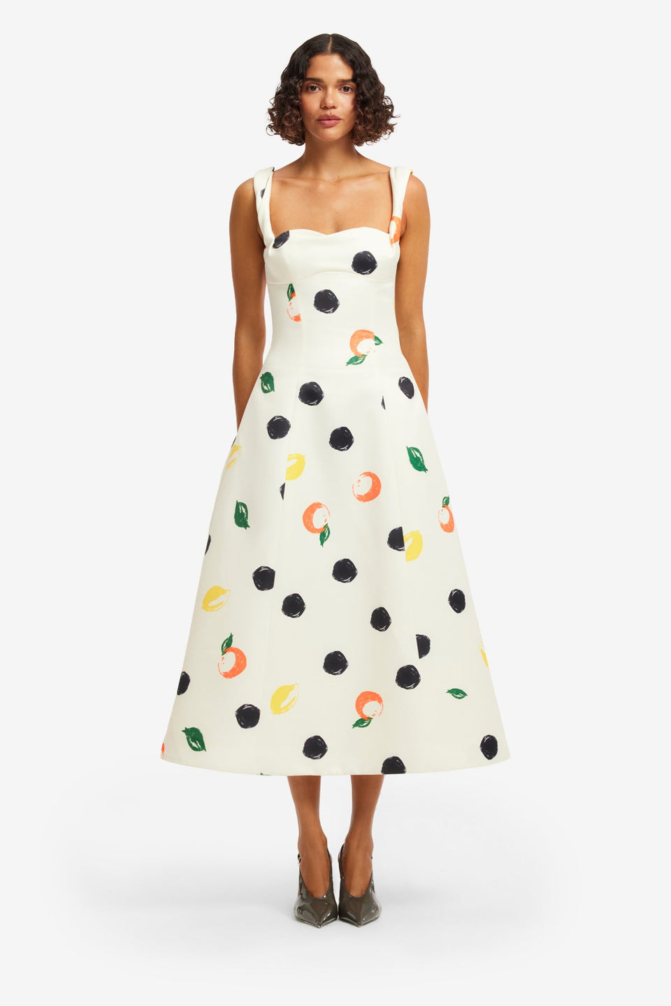 Beatrice Midi Dress - Citrus Spots Dress Midi