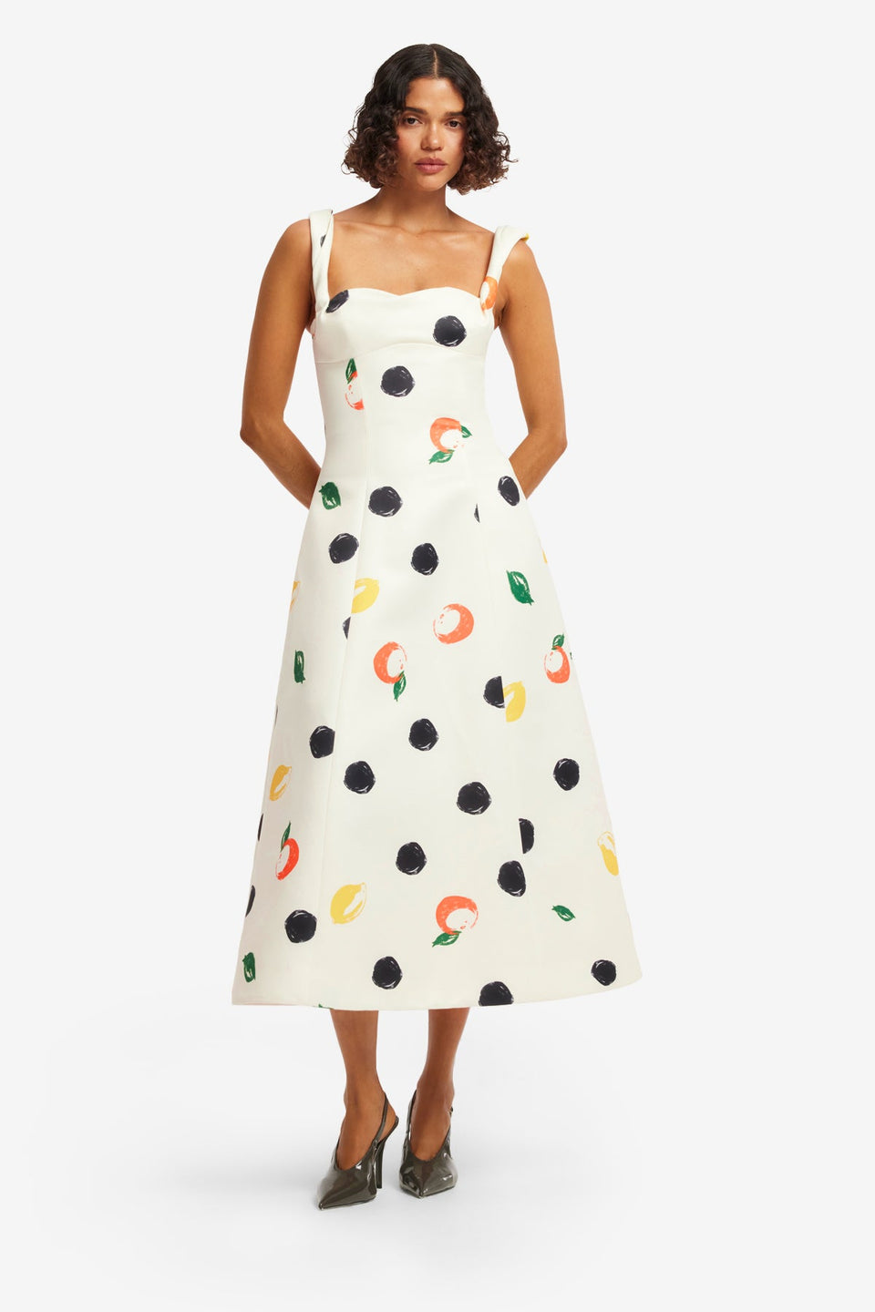 Beatrice Midi Dress - Citrus Spots Dress Midi