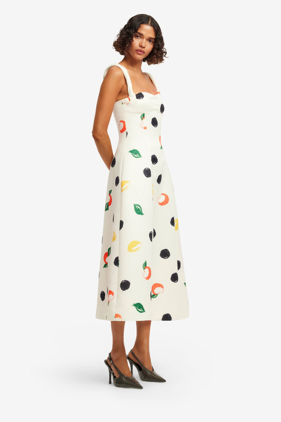 Beatrice Midi Dress - Citrus Spots Dress Midi
