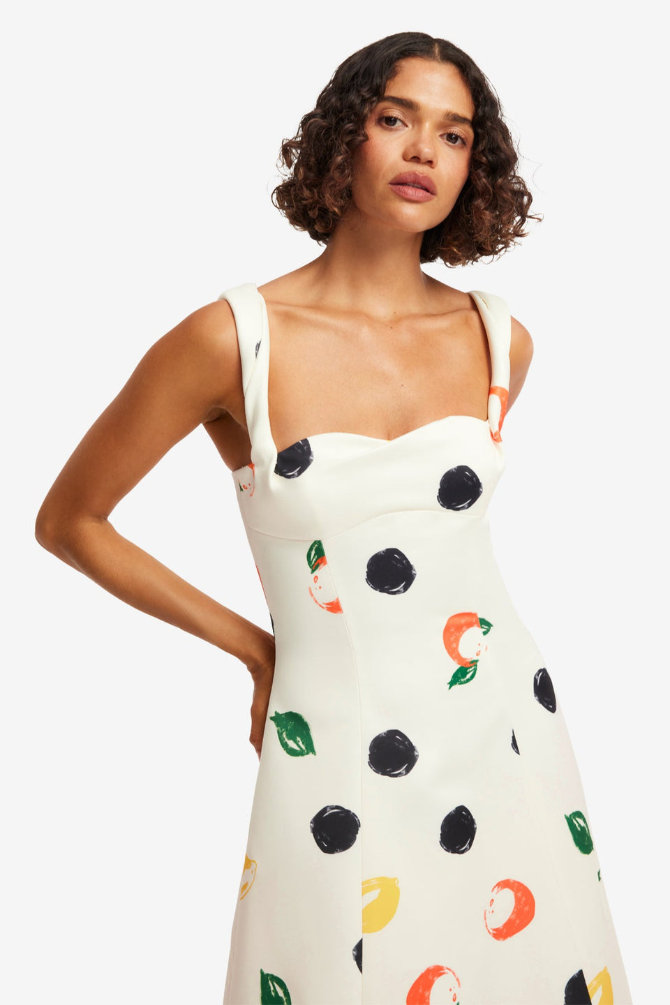 Beatrice Midi Dress - Citrus Spots Dress Midi
