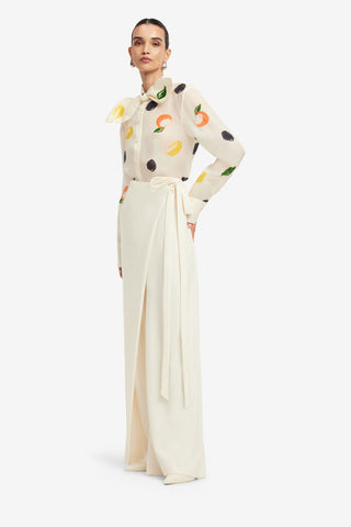 Cora Bow Blouse - Citrus Spots Blouse/Shirts