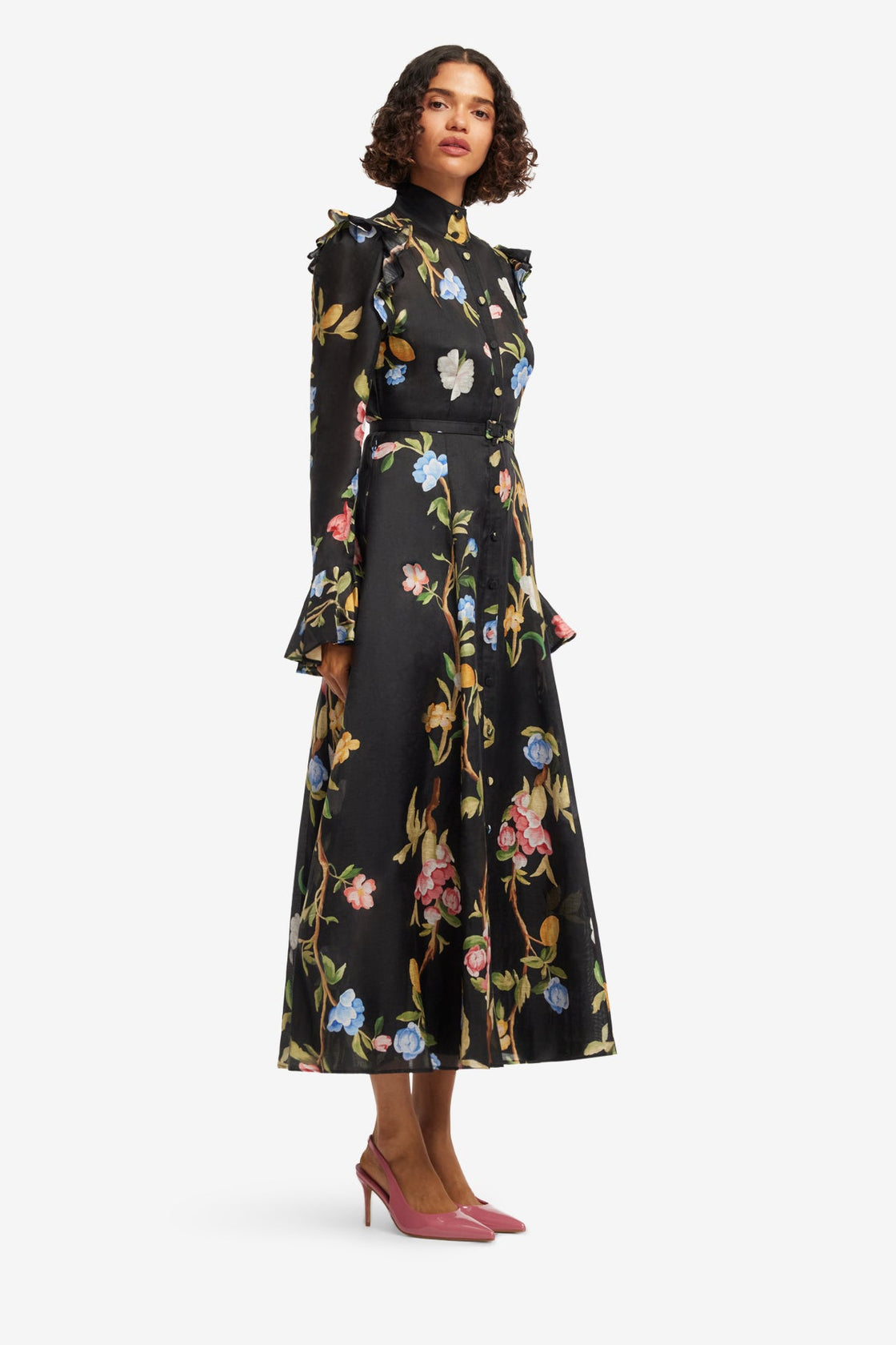 Katrina Butterfly Sleeve Midi Dress