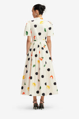 Bianca Short Sleeve Midi Dress - Citrus Spots Dress Midi