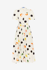 Bianca Short Sleeve Midi Dress - Citrus Spots Dress Midi