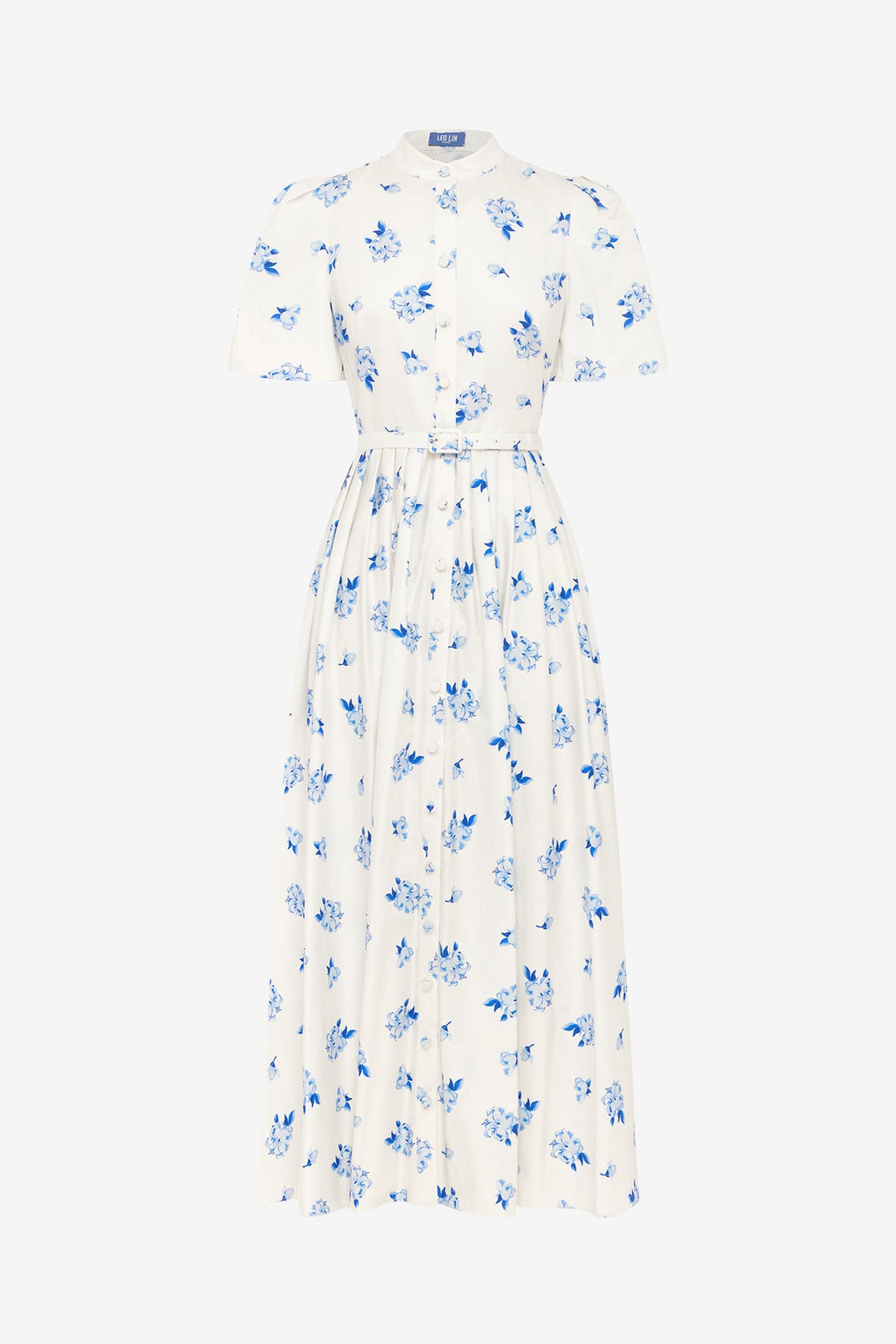 Bianca Short Sleeve Midi Dress - Ditsy Floral Print in Snow Bianca Short Sleeve Midi Dress - Ditsy Floral Print in Snow