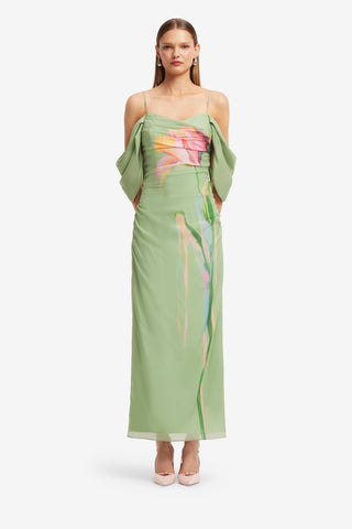 Angeline Maxi Dress - Tulip Print in Green Dress Maxi