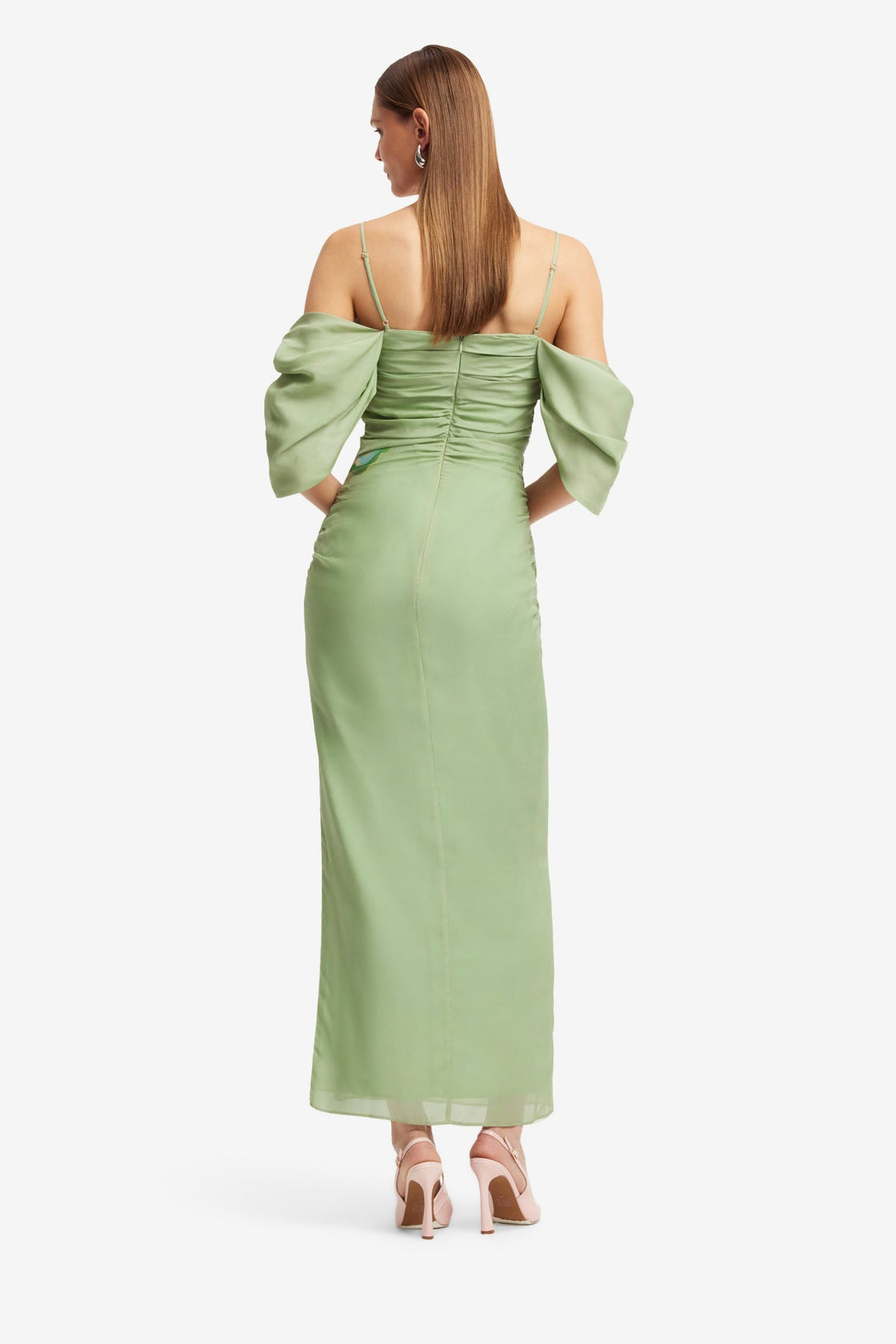 Angeline Maxi Dress - Tulip Print in Green  LEO LIN