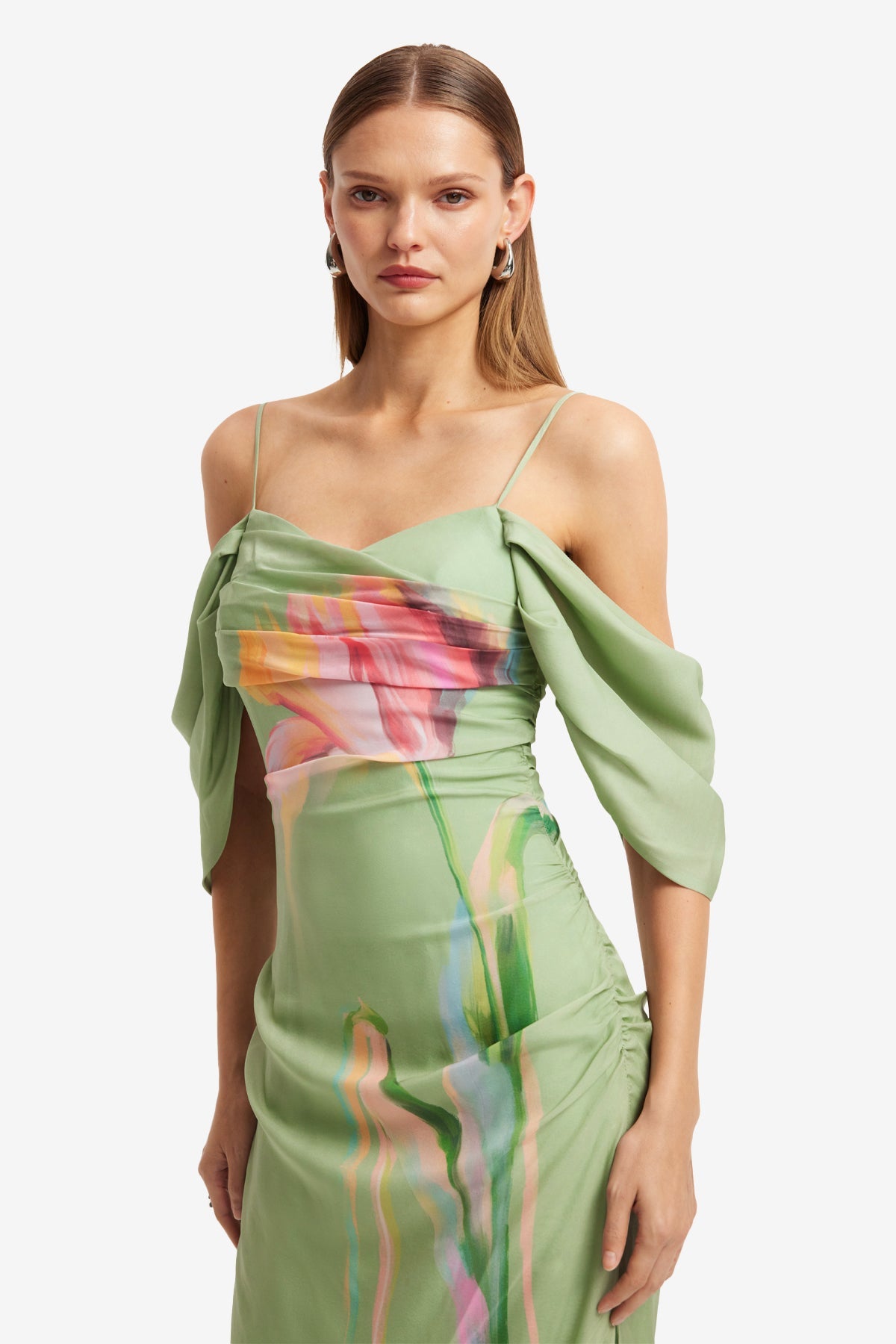 Angeline Maxi Dress - Tulip Print in Green – LEO LIN