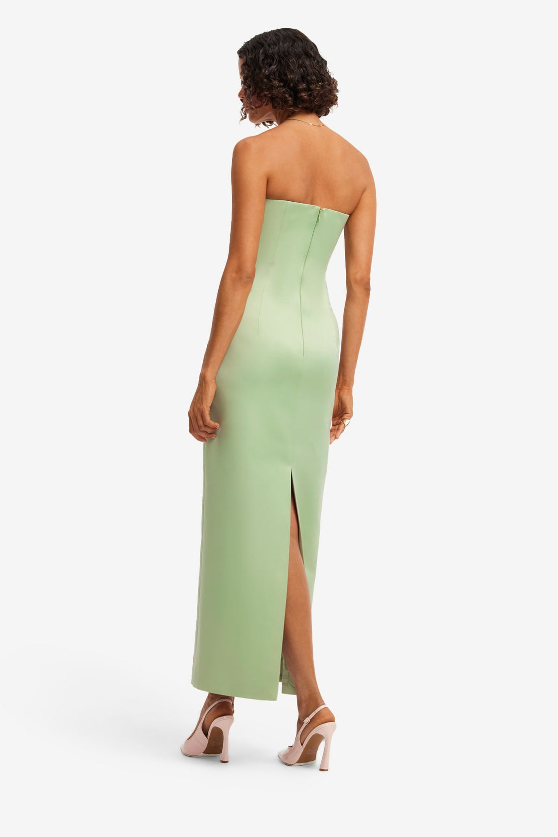 Marilyn Cutout Bustier Maxi Dress - Tulip Print in Green LEO LIN Marilyn Cutout Bustier Maxi Dress - Tulip Print in Green LEO LIN