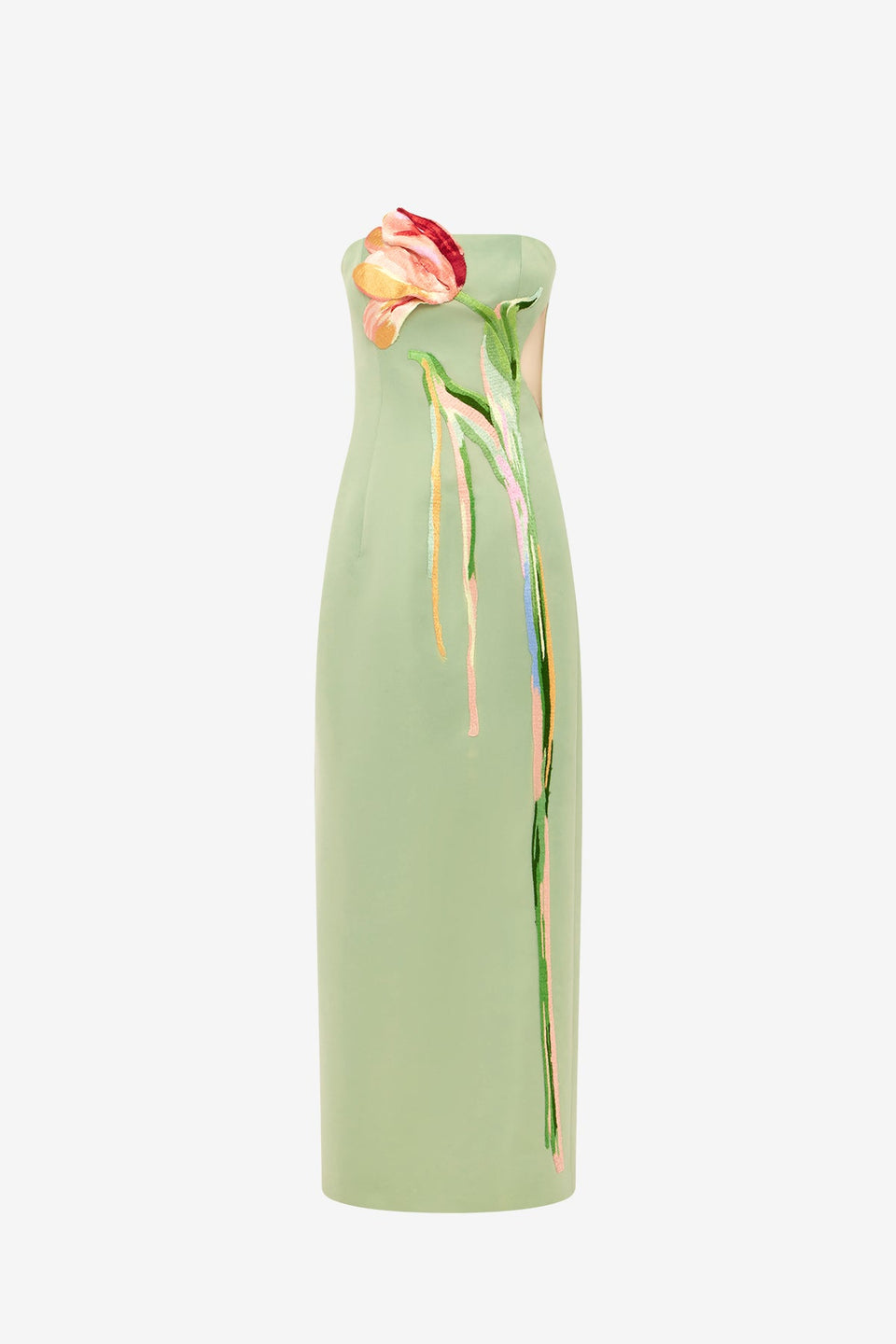 Exclusive LEO LIN Marilyn Cutout Bustier Maxi Dress - Tulip Print in Green