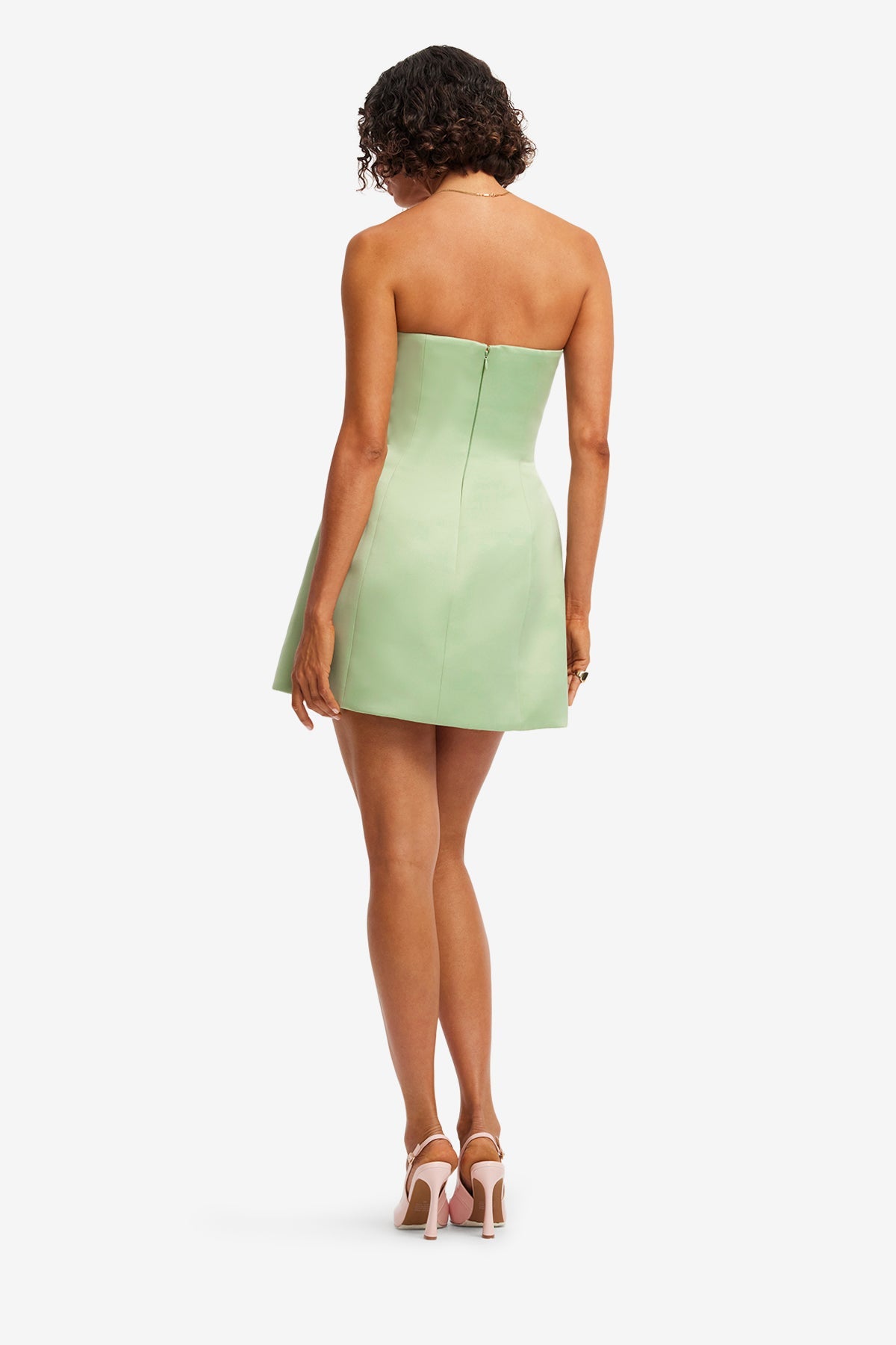 Roselle Cutout Bustier Mini Dress - Tulip Print in Green – LEO LIN