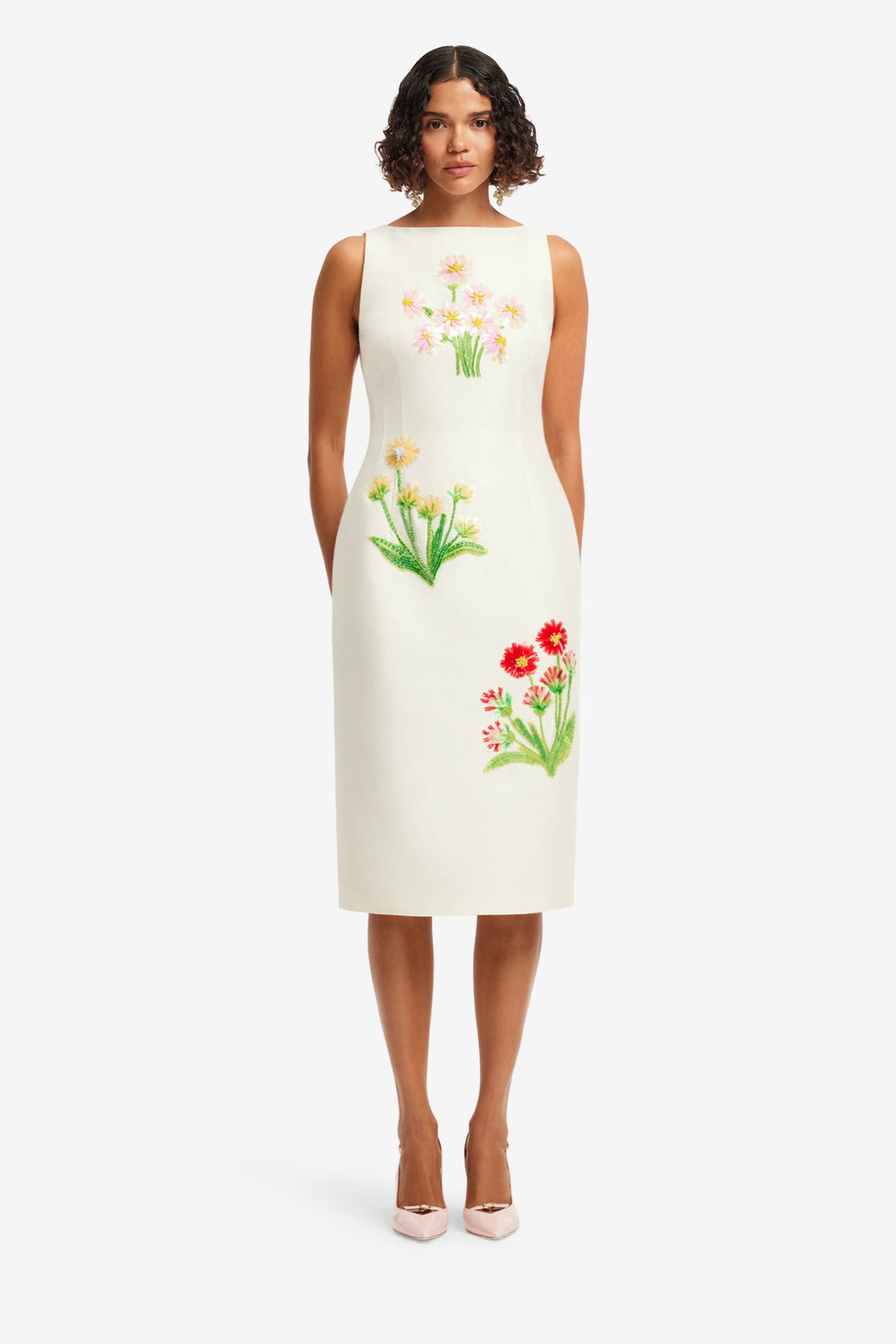 Eleanor Embellished Wool Midi Dress