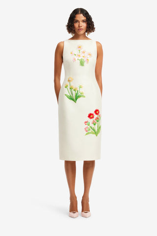 wildflower midi dress Eleanor Embellished Wool Midi Dress