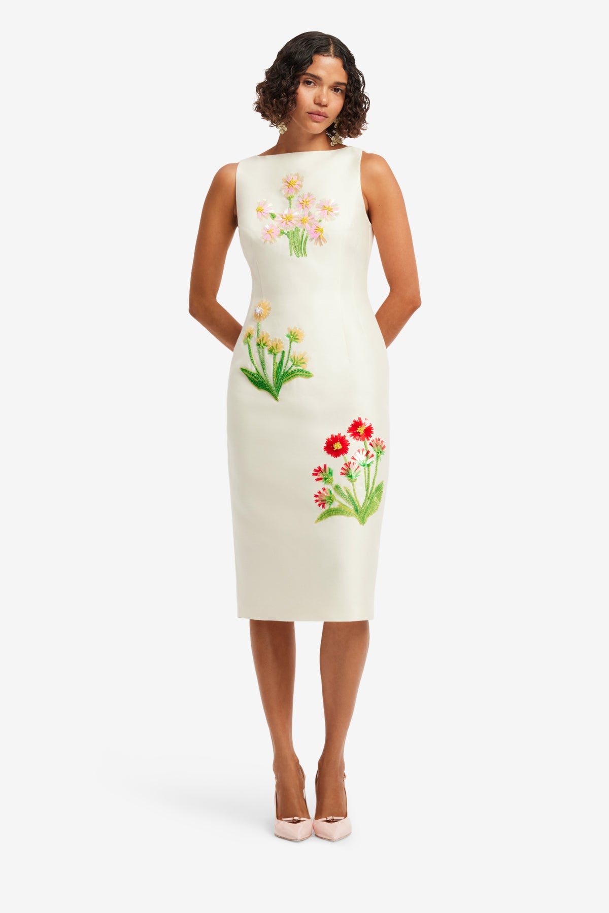 Eleanor Embellished Wool Midi Dress - Wildflower – LEO LIN