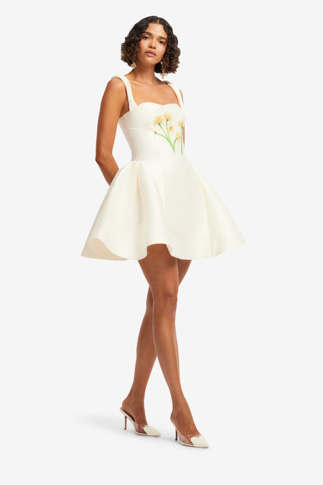 Exclusive LEO LIN Ariel Embellished Wool Mini Dress - Wildflower