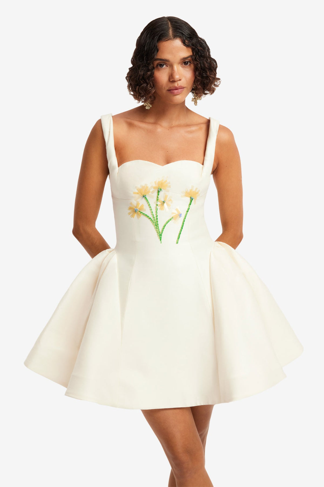 Exclusive LEO LIN Ariel Embellished Wool Mini Dress - Wildflower