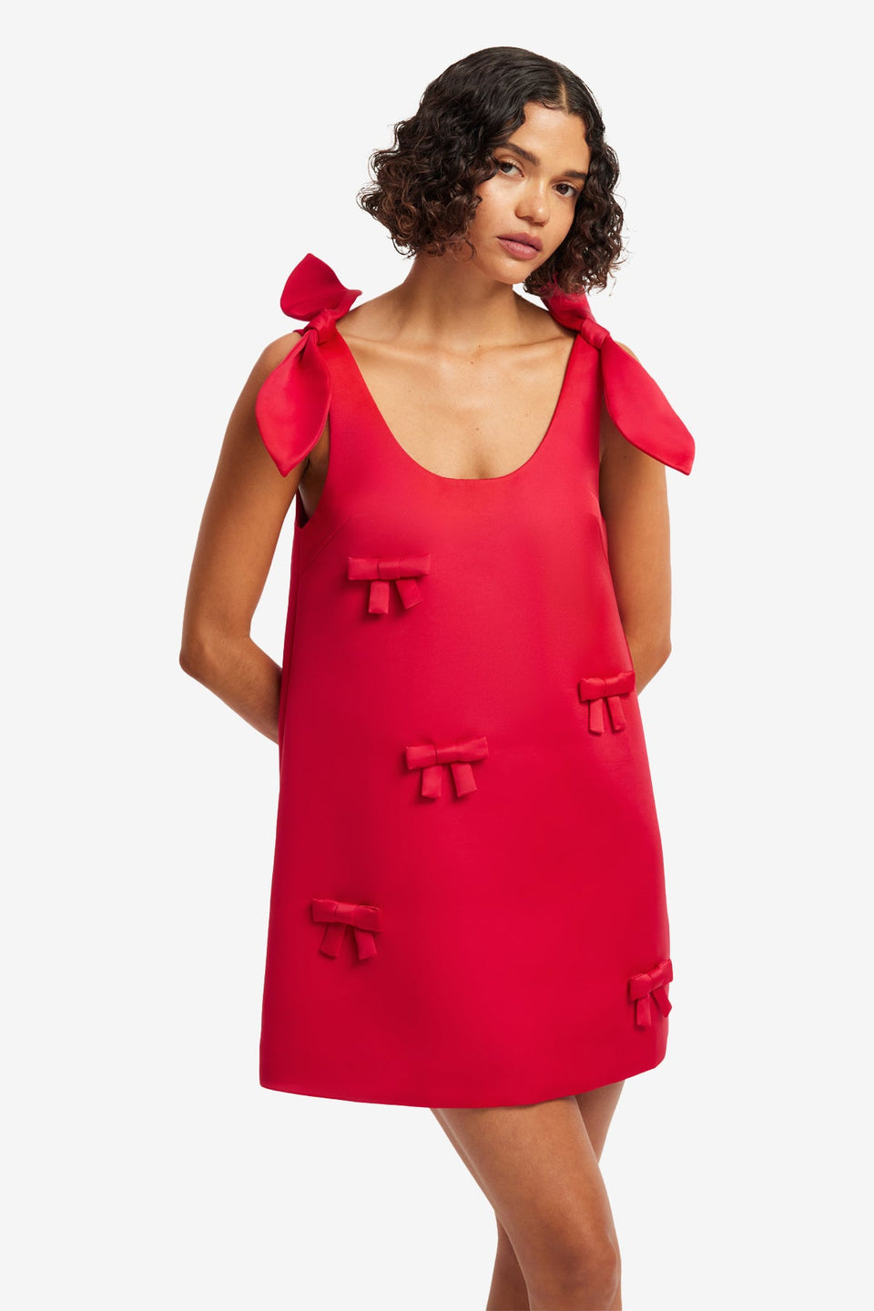 Harper Bow Mini Dress - Vermilion Dress Mini