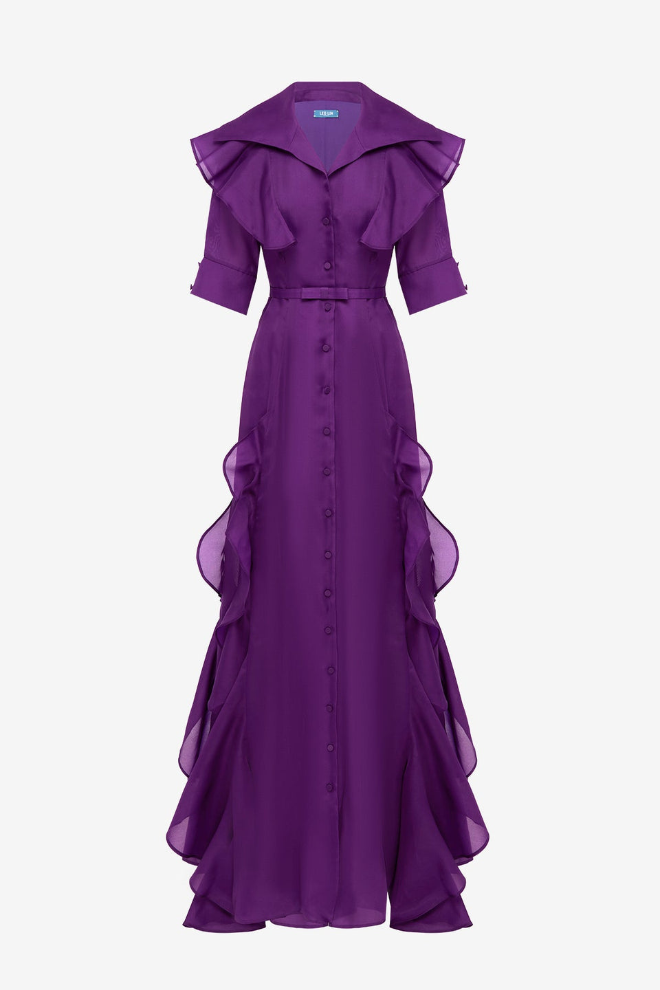 leo lin purple dress LEO LIN - Rayna Appliqu Bustier Maxi Dress