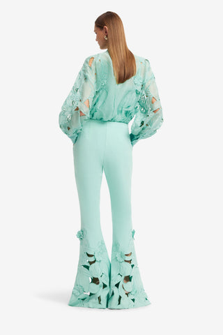 Elle Appliqué Blouse - Pale Turquoise Blouse/Shirts