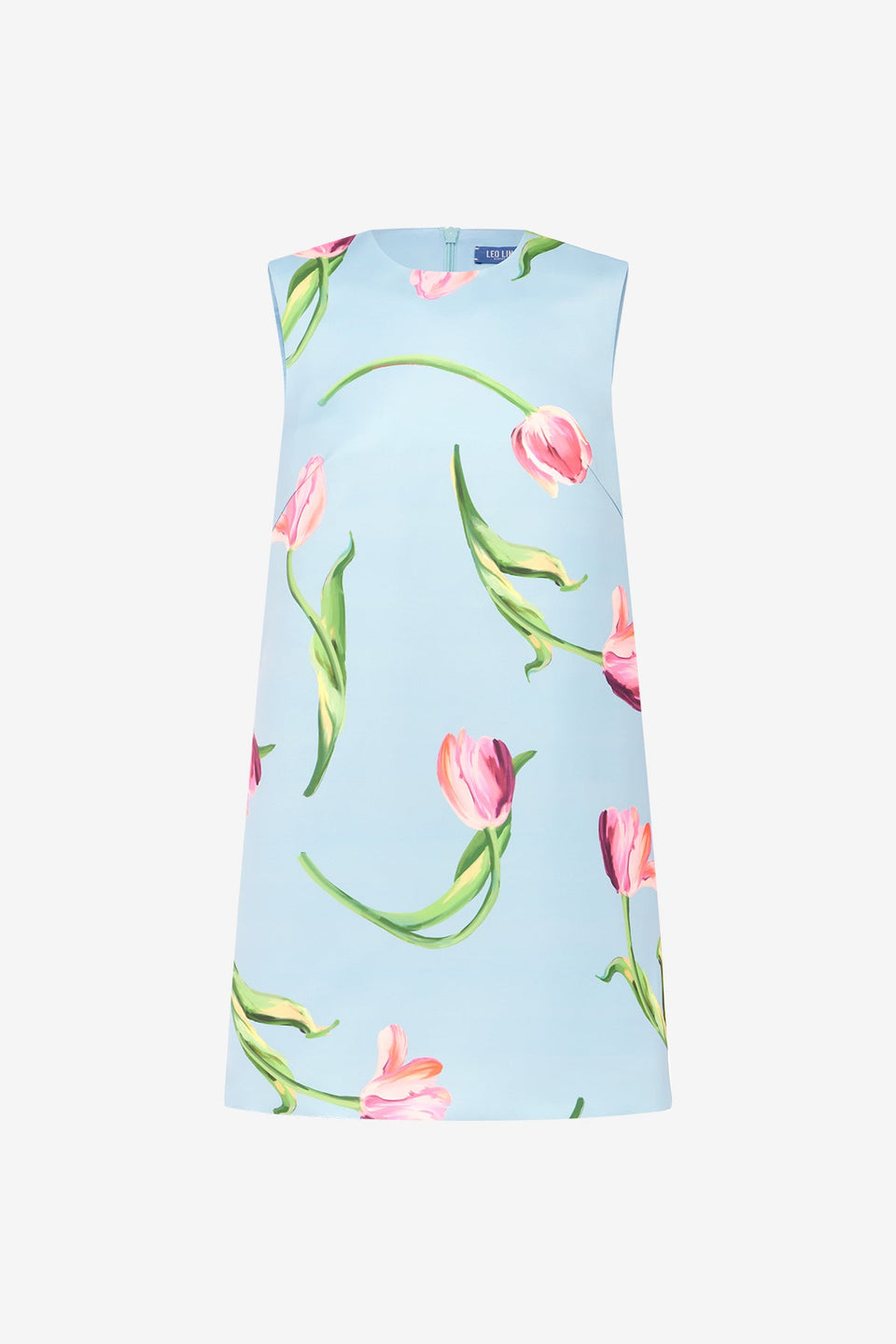 Exclusive LEO LIN Yvonne Mini Dress - Tulip Print in Blue