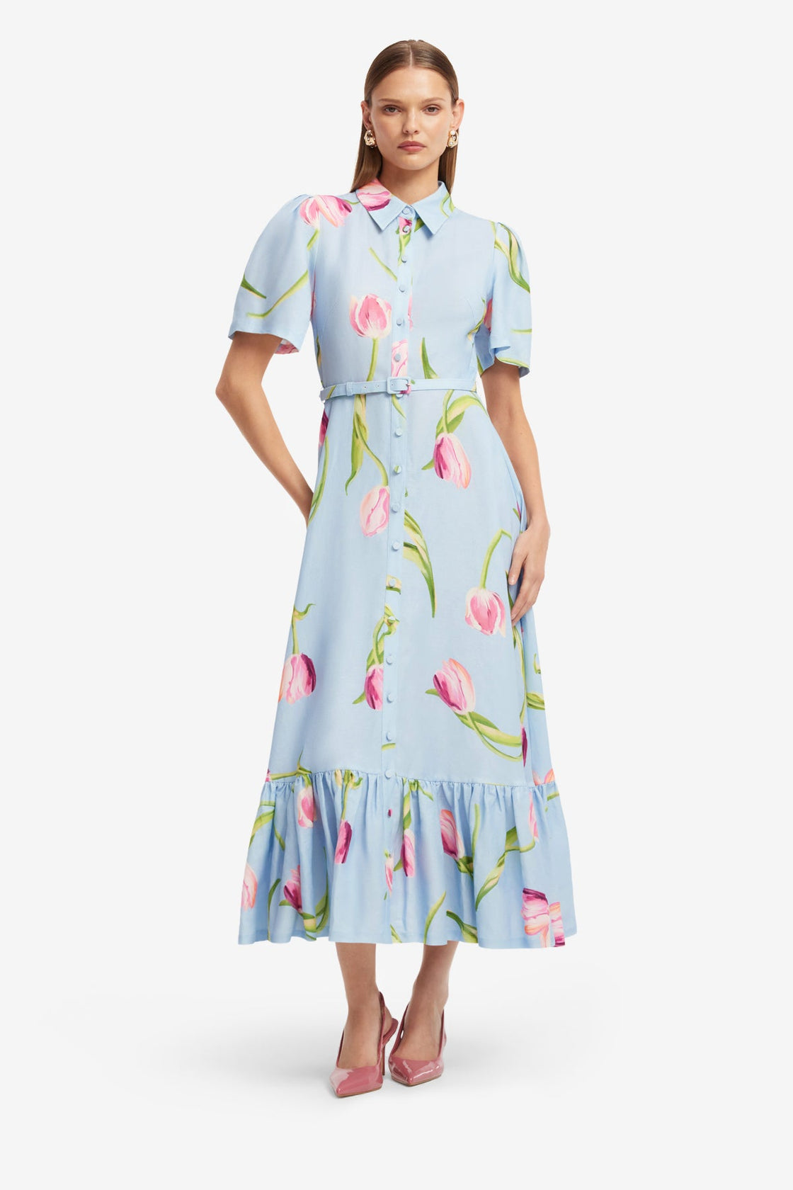 LEO LIN - Becca Short Sleeve Midi Dress