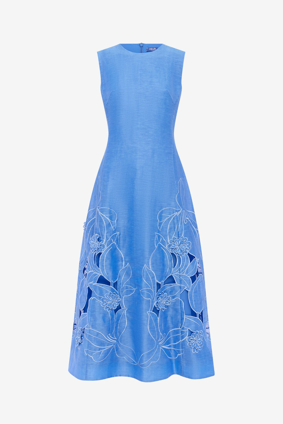 Cleo Appliqué Sleeveless Midi Dress - Azure Dress Midi
