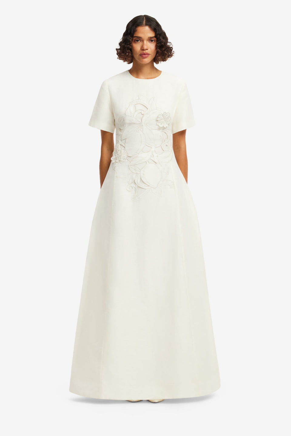 Alice Appliqué Short Sleeve Maxi Dress - Snow Dress Maxi