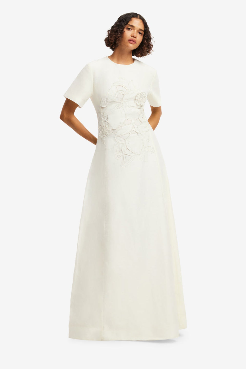 Alice Appliqué Short Sleeve Maxi Dress - Snow Dress Maxi