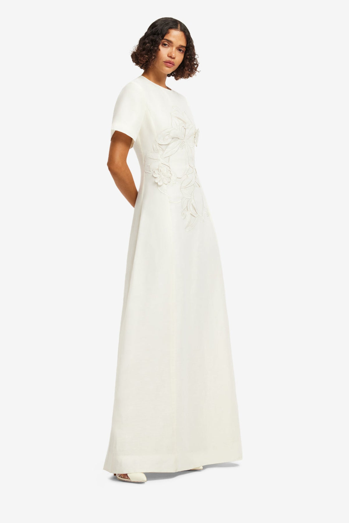 Alice Appliqué Short Sleeve Maxi Dress - Snow Dress Maxi