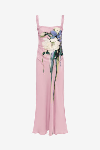 Valentina Maxi Dress - Bouquet Print in Pastel Pink Dress Maxi