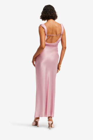 Valentina Maxi Dress - Bouquet Print in Pastel Pink Dress Maxi