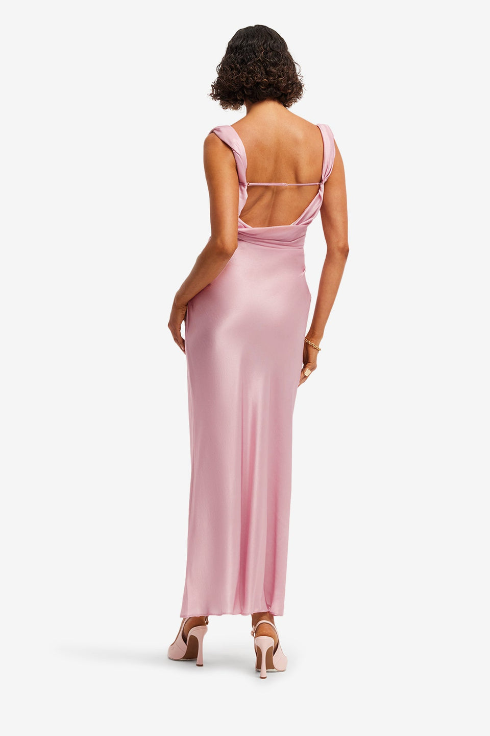 Exclusive LEO LIN Valentina Maxi Dress - Bouquet Print in Pastel Pink