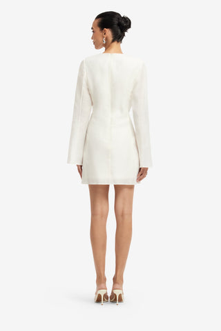 Suzanne Appliqué Bell Sleeve Mini Dress - Snow Dress Mini