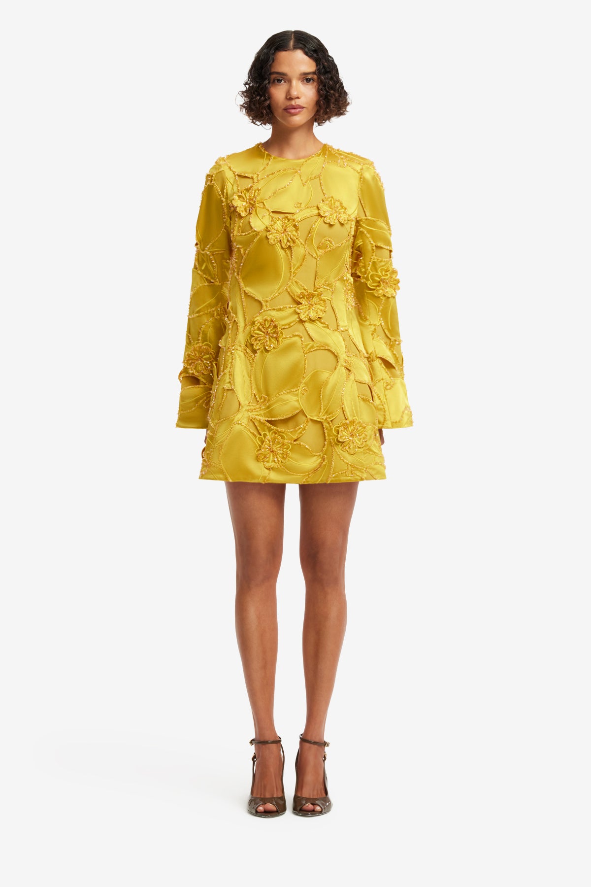 Suzanne Embellished Bell Sleeve Mini Dress - Opulence – LEO LIN