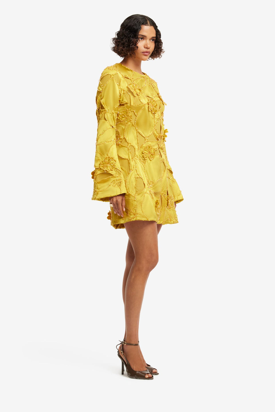 Exclusive LEO LIN Suzanne Embellished Bell Sleeve Mini Dress - Opulence