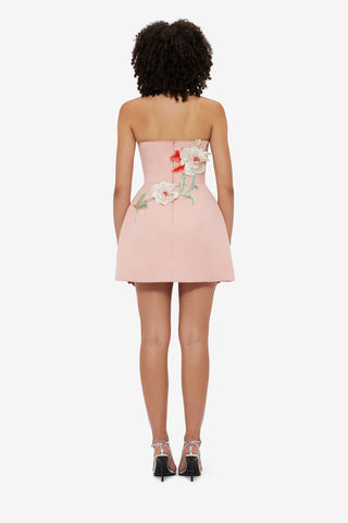 Exclusive LEO LIN Rosario Appliqué Bustier Mini Dress - Peony Print