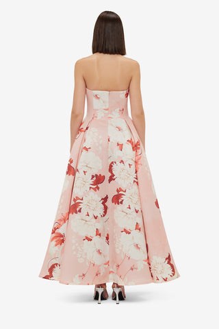 Nora Bustier Maxi Dress - Peony Print Dress Maxi
