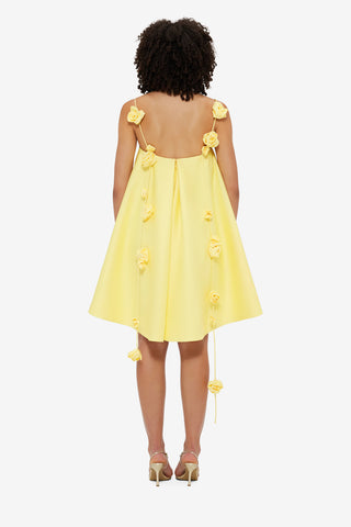 Exclusive LEO LIN Fiona Rose Mini Dress - Sorbet Yellow