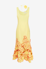 Emily Appliqué Midi Dress - Sorbet Yellow Dress Midi