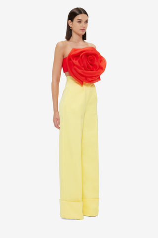 Exclusive Leo Lin Bloom Rose Bustier Top - Scarlet