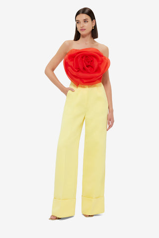Exclusive Leo Lin Bloom Rose Bustier Top - Scarlet