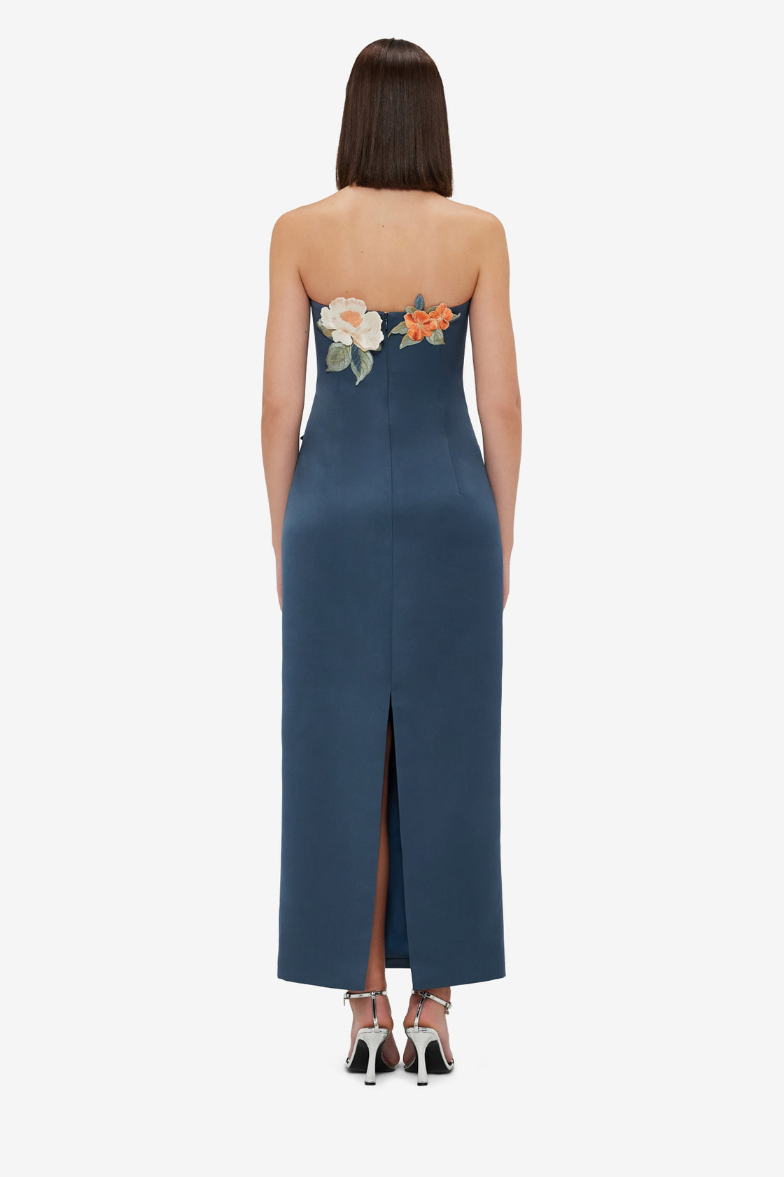 Rayna Appliqué Floral Bustier Maxi Dress - Pear Blossom Dress Maxi